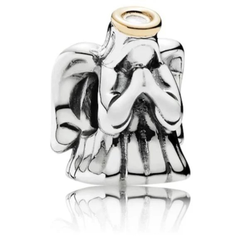 Authentic PANDORA Sterling Silver & 14K Gold Divine Angel Charm - 791770